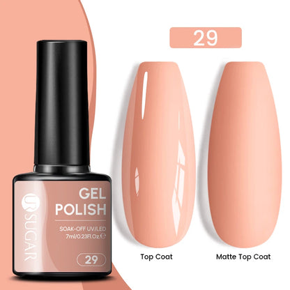 7Ml Champagne Gold Sequins Gel Nail Polish Bright Sparkling Glitter French Semi Permanent Nail Painting UV Gel