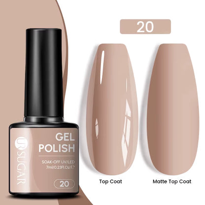 7Ml Champagne Gold Sequins Gel Nail Polish Bright Sparkling Glitter French Semi Permanent Nail Painting UV Gel