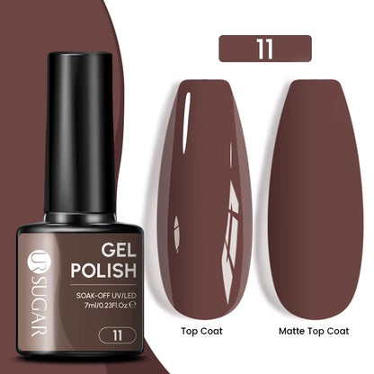 7Ml Champagne Gold Sequins Gel Nail Polish Bright Sparkling Glitter French Semi Permanent Nail Painting UV Gel