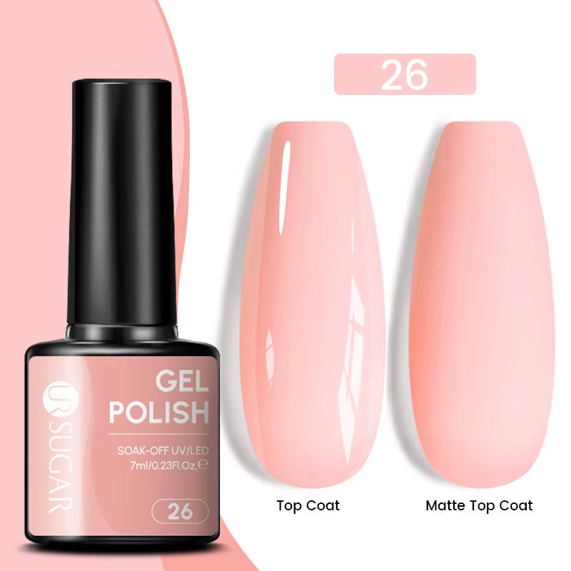 7Ml Champagne Gold Sequins Gel Nail Polish Bright Sparkling Glitter French Semi Permanent Nail Painting UV Gel