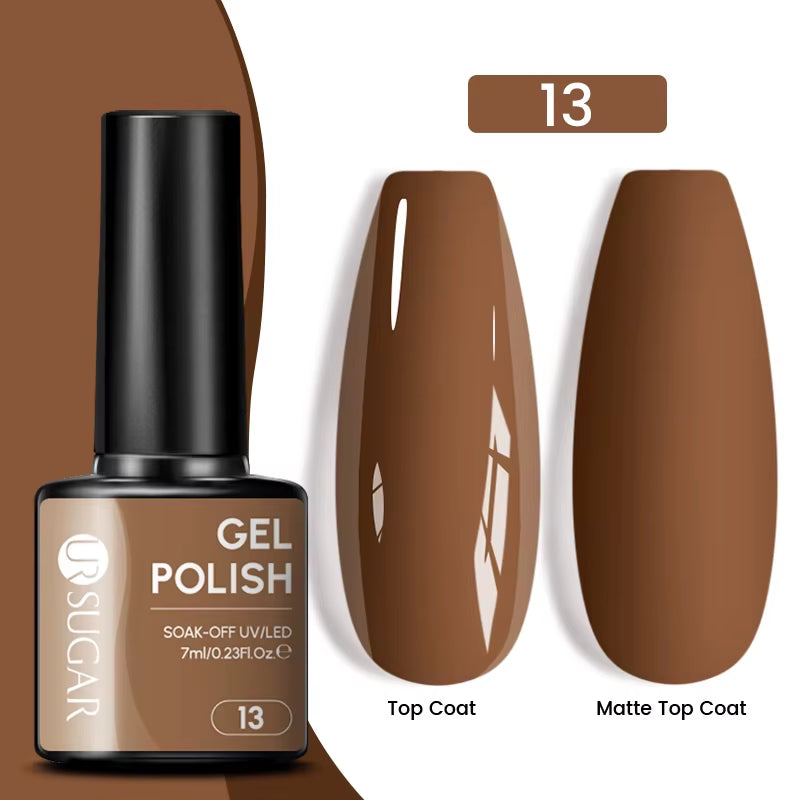 7Ml Champagne Gold Sequins Gel Nail Polish Bright Sparkling Glitter French Semi Permanent Nail Painting UV Gel