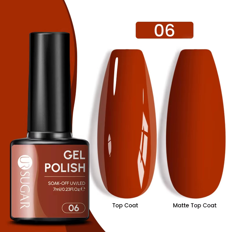 7Ml Champagne Gold Sequins Gel Nail Polish Bright Sparkling Glitter French Semi Permanent Nail Painting UV Gel