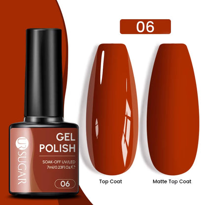 7Ml Champagne Gold Sequins Gel Nail Polish Bright Sparkling Glitter French Semi Permanent Nail Painting UV Gel