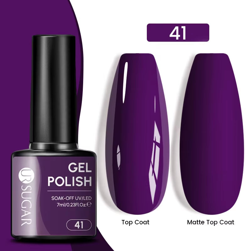 7Ml Champagne Gold Sequins Gel Nail Polish Bright Sparkling Glitter French Semi Permanent Nail Painting UV Gel