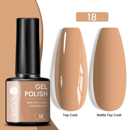 7Ml Champagne Gold Sequins Gel Nail Polish Bright Sparkling Glitter French Semi Permanent Nail Painting UV Gel
