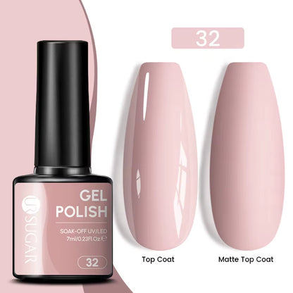 7Ml Champagne Gold Sequins Gel Nail Polish Bright Sparkling Glitter French Semi Permanent Nail Painting UV Gel